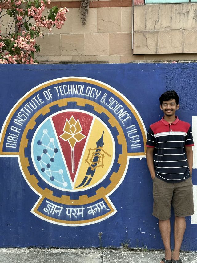 At the BITS Pilani crest, Hyderabad campus